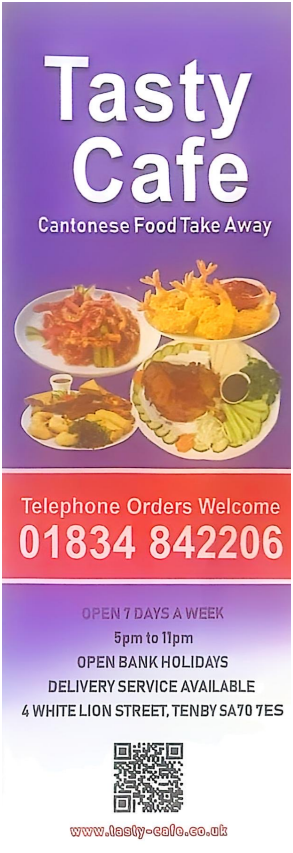 Tasty Cafe Cantonese menu tenby