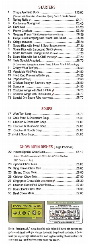 Tasty Cafe menu Tenby